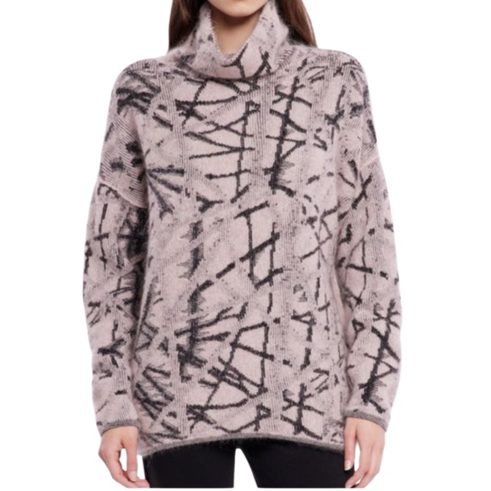 Sarah Pacini Soft Funnel Neck Sweater Wool Mohair Blend